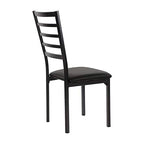 Arin Faux Leather Metal Frame Dining Chairs (Set of 4), 19" SH, Black
