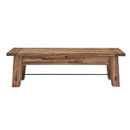 Durango 60" Rustic Farmhouse Wood Bench, Solid Wood Seat, Industrial Accent Furniture for Entryway, Dining Room, Hallway, by Alaterre