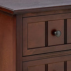 Simplify Three Drawer Wood Accent Cabinet Side Table, 11.8 in x 15.75 in x 26 in, Walnut