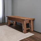 Durango 60" Rustic Farmhouse Wood Bench, Solid Wood Seat, Industrial Accent Furniture for Entryway, Dining Room, Hallway, by Alaterre