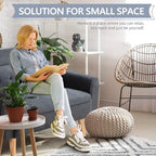 47" Modern Linen Loveseat Sofa with 2 Pillows, Dark Grey, Compact & Comfortable for Apartments, Studios & Small Spaces