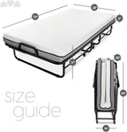 Deluxe Diplomat Folding Bed with Mattress for Adults, Twin Size, Portable Foldable Bed with Luxurious Memory Foam Mattress & Super Strong Frame