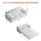 66" Convertible Sleeper Sofa Bed, Velvet Loveseat Pull-Out Couch with Armrest, Backrest & Side Pockets, RV Chaise Lounge for Living Room