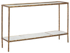 Ryandale Modern Console Sofa Table, Antique Brass Finish
