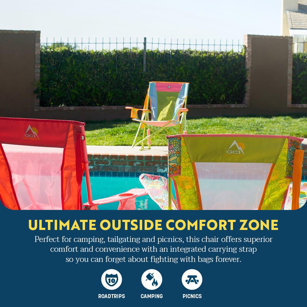 Comfort Pro Rocker Camping Chair | Portable Folding Rocking Chair with Durable Armrests & Drink Holder — Sweet Tea