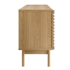 Render Mid-Century Modern Low Profile 71 Inch Media Console TV Stand in Oak, 71