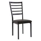 Arin Faux Leather Metal Frame Dining Chairs (Set of 4), 19" SH, Black