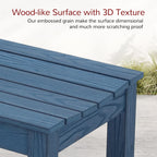Outdoor Bench, 2-Person Patio Dining Bench, Waterproof Garden Bench, Never Rot or Fade, for Porch, Garden, Deck, and Entryway, Blue