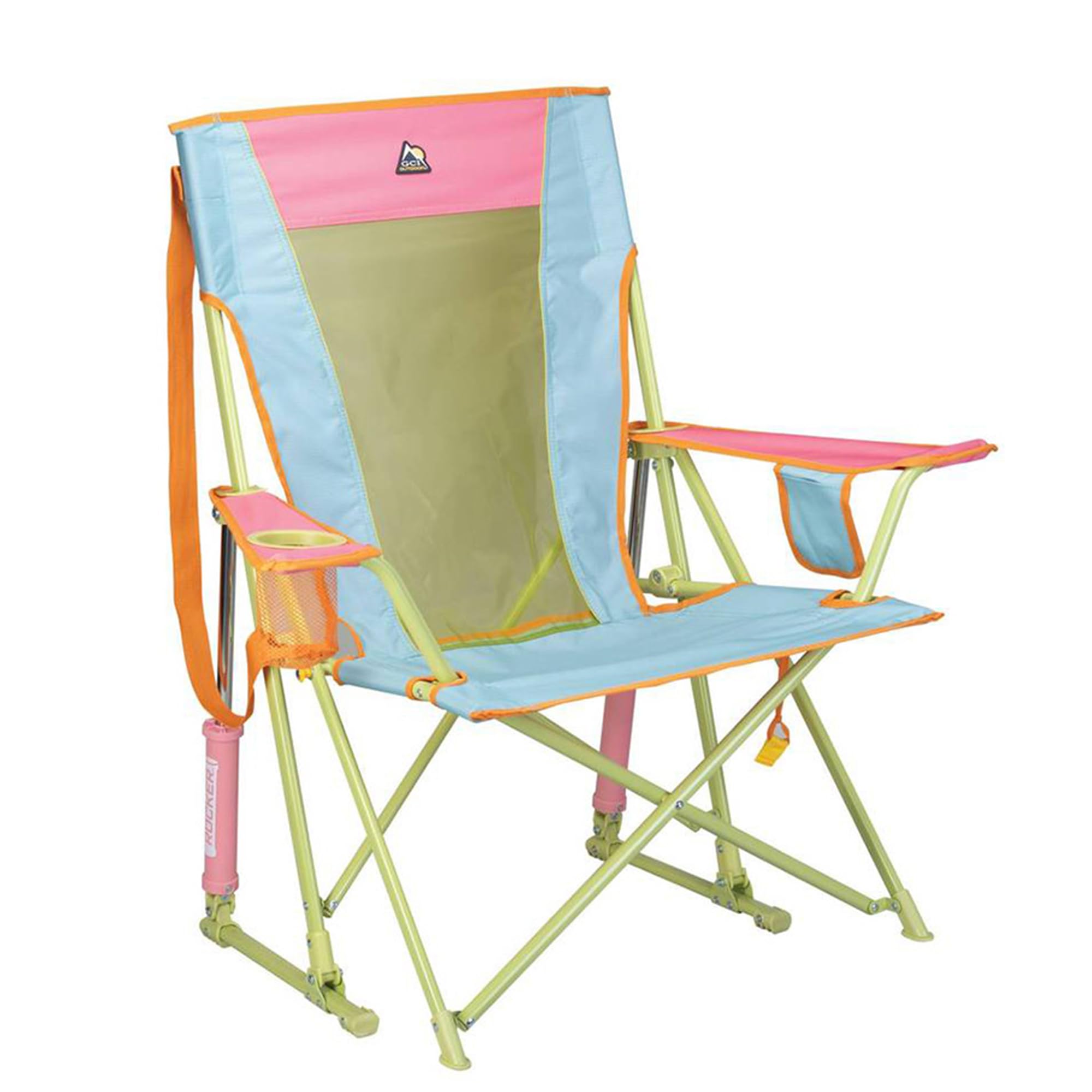 Comfort Pro Rocker Camping Chair | Portable Folding Rocking Chair with Durable Armrests & Drink Holder — Sweet Tea