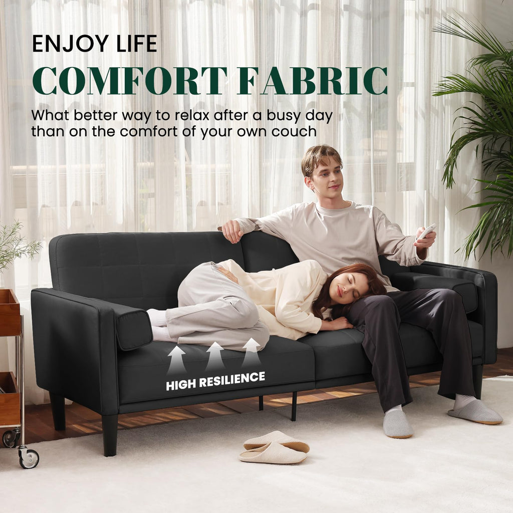 70" Dark Gray Loveseat Recliner Sofa, Comfy Couch with Washable Cover, High-Density Foam, Solid Wood Frame, Easy Assembly, Living Room