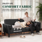 70" Dark Gray Loveseat Recliner Sofa, Comfy Couch with Washable Cover, High-Density Foam, Solid Wood Frame, Easy Assembly, Living Room