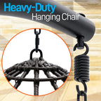 Hanging Wicker Egg Swing Chair with Stand, Indoor Outdoor Rattan Chair with Cushions, 66 lbs Capacity, Powder-Coated Steel Frame, Brown