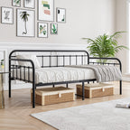 Metal Daybed Frame Twin Size with Steel Slats Platform Furniture,Black…
