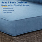 2 Piece Patio Furniture Set of 2 Seats,Outdoor Wicker Patio Loveseat Sofa with Cushion, Outdoor Sectional Corner Sofa for Garden Backyard, Blue